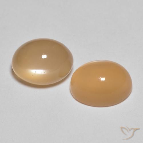 3.07 ctw Orange Moonstone Stones, Natural Moonstone in Oval Cabochon Shape for Sale