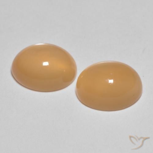 Moonstone Gemstones in 8 x 6 mm (calibrated) Size for Sale, Moonstone Stones in Peach Orange Color