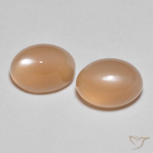3.37ctw Natural Peach Orange Moonstone, Oval, Translucent