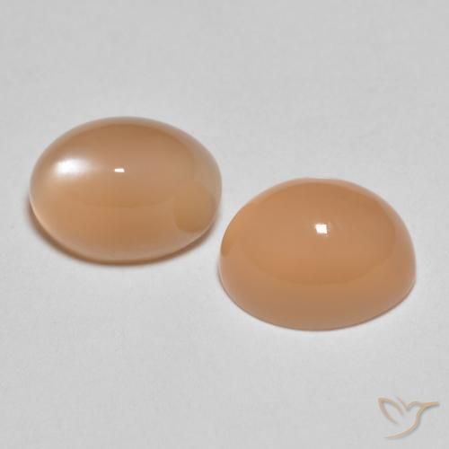 3.37 ctw Orange Moonstone Stones, Natural Moonstone in Oval Cabochon Shape for Sale