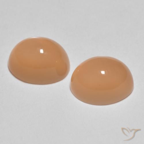 Moonstone Gemstones in 8 x 6 mm (calibrated) Size for Sale, Moonstone Stones in Peach Orange Color