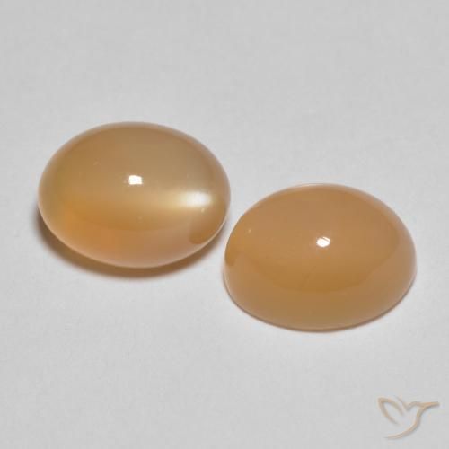 3.19 ctw Orange Moonstone Stones, Natural Moonstone in Oval Cabochon Shape for Sale