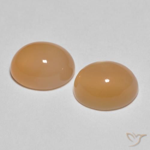 Moonstone Gemstones in 8 x 6 mm (calibrated) Size for Sale, Moonstone Stones in Medium Light-Orange Color