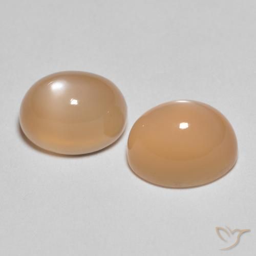 3.64 ctw Orange Moonstone Stones, Natural Moonstone in Oval Cabochon Shape for Sale