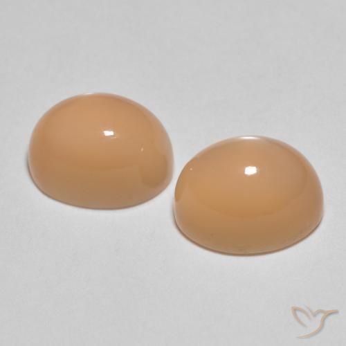 Moonstone Gemstones in 8 x 6 mm (calibrated) Size for Sale, Moonstone Stones in Peach Orange Color