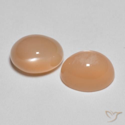 3.26 ctw Orange Moonstone Stones, Natural Moonstone in Oval Cabochon Shape for Sale