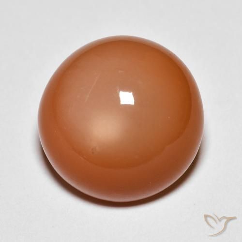 10.07 ct Orange Moonstone, 14 mm Round Cut From India, Photo A
