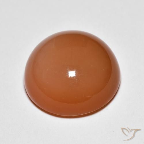 Moonstone Gemstone in 14 mm (calibrated) Size for Sale, Moonstone Stone in Medium Orange Color