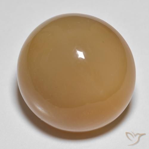 27.15 ct Orange Moonstone Stone, Natural Moonstone in Round Cabochon Shape for Sale