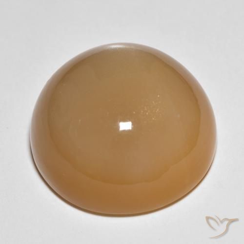 Moonstone Gemstone in 19 mm (calibrated) Size for Sale, Moonstone Stone in Light Brown Color
