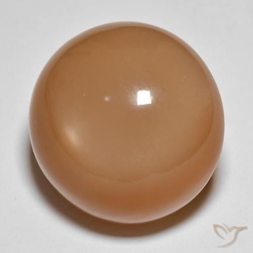 28.68 ct Orange Moonstone Stone, Natural Moonstone in Round Cabochon Shape for Sale