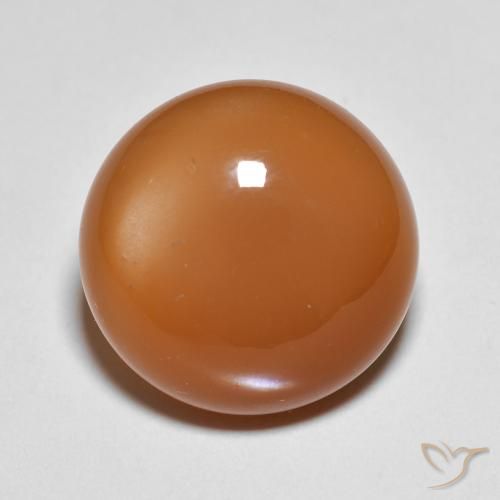 8.99ct Natural Medium Orange Moonstone, Round, Translucent