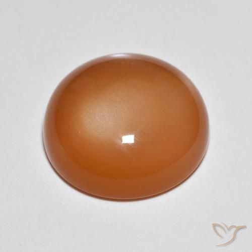Moonstone Gemstone in 14 mm (calibrated) Size for Sale, Moonstone Stone in Medium Orange Color