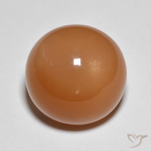 11.91ct Natural Medium Orange Moonstone, Round, Translucent, Photo A