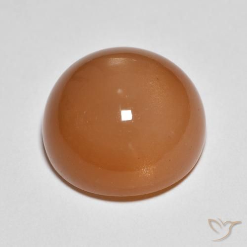 Moonstone Gemstone in 14 mm (calibrated) Size for Sale, Moonstone Stone in Medium Orange Color
