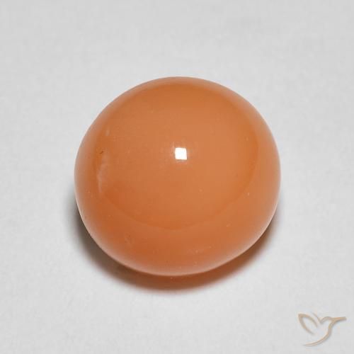 1.4 ct Orange Moonstone, 7.1 mm Round Cut From India, Photo A