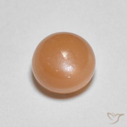 1.22ct Natural Warm Apricot Orange Moonstone, Round, Translucent