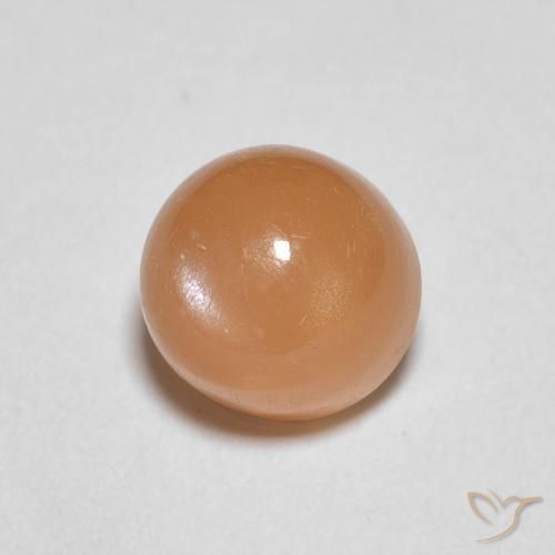 1.22 ct Orange Moonstone Stone, Natural Moonstone in Round Cabochon Shape for Sale