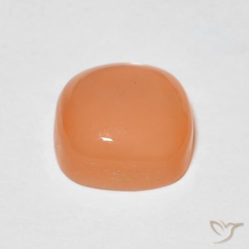 Moonstone Gemstone in 7 x 7 mm (calibrated) Size for Sale, Moonstone Stone in Cantaloupe Orange Color