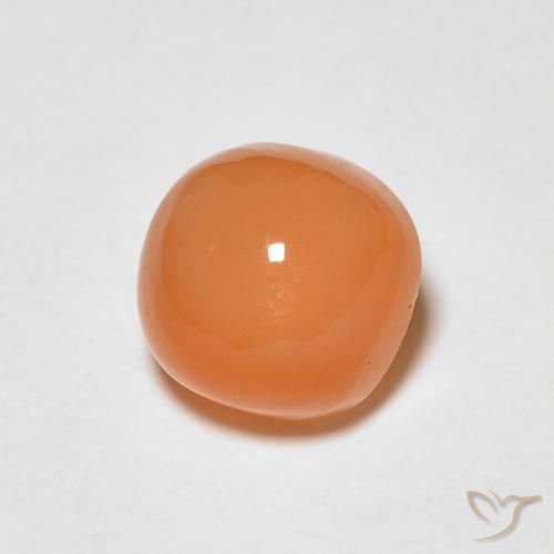 1.37 ct Orange Moonstone Stone, Natural Moonstone in Cushion Cabochon Shape for Sale