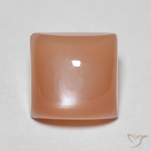2,19 ct orangefarbener Mondstein, 7,2 x 7 mm quadratischer Schliff aus Indien, Photo A