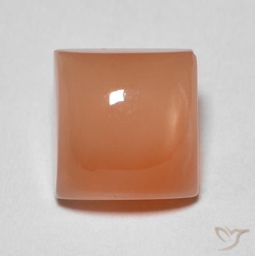 2.17ct Natural Cantaloupe Orange Moonstone, Square, Translucent