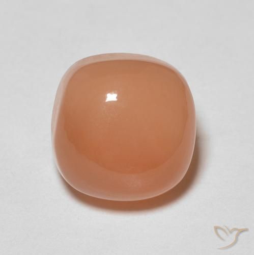 Piedra de Luna Naranja Forma Cojín de 6,9 x 6,9mm de India, peso de 1.9 ct, piedra preciosa natural No tratado en Translúcido Clarity, Piedra de Luna Cabujón forma Cojín de 1 pieza - Color: Naranja claro, dureza Mohs de 6 - 6.5, Photo A