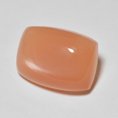 6.78ct Cushion Cabochon Orange Moonstone from India, Dimension 14 x 10.1mm, Translucent Clarity, Natural untreated gemstone, 1pc Moonstone in Medium Orange Color, Mohs Hardness of 6 - 6.5, Photo A