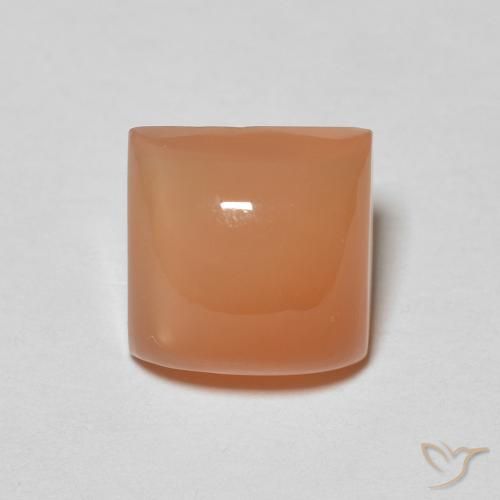 2.11ct Natural Cantaloupe Orange Moonstone, Square, Translucent