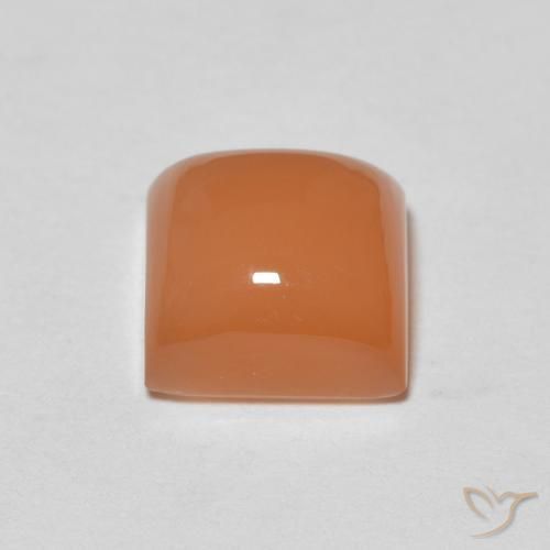 Moonstone Gemstone in 7 x 7 mm (calibrated) Size for Sale, Moonstone Stone in Cantaloupe Orange Color