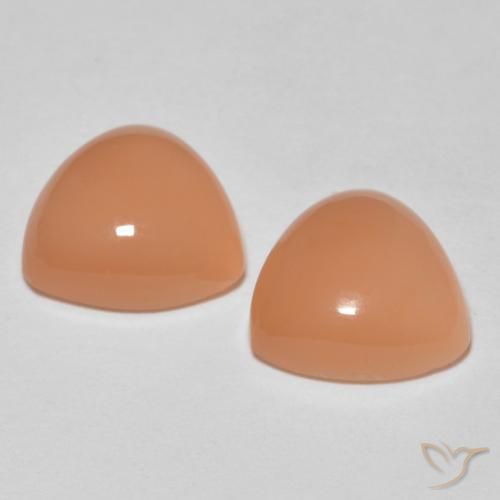 Moonstone Gemstones in 8 x 8 mm (calibrated) Size for Sale, Moonstone Stones in Cantaloupe Orange Color