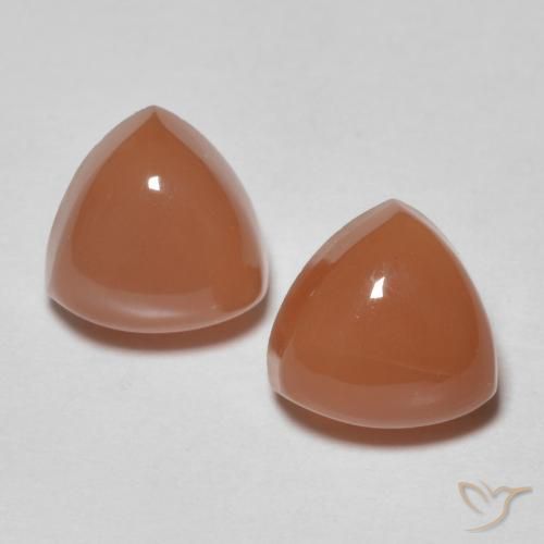 2.04ctw Natural Reddish Orange Moonstone, Trillion, Translucent