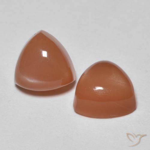 2.04 ctw Orange Moonstone Stones, Natural Moonstone in Trillion Cabochon Shape for Sale
