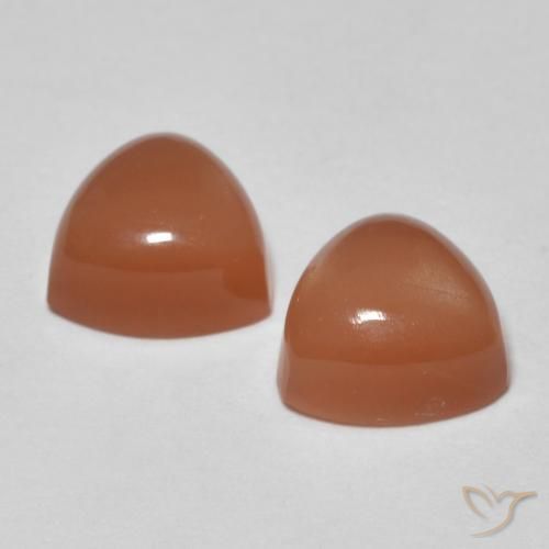 Moonstone Gemstones in 6.3 x 6.2 mm Size for Sale, Moonstone Stones in Reddish Orange Color