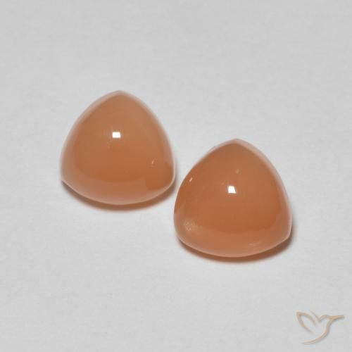 1.04 ct Orange Moonstone, 5.2 x 5.1 mm Trillion Cut From India, Photo A