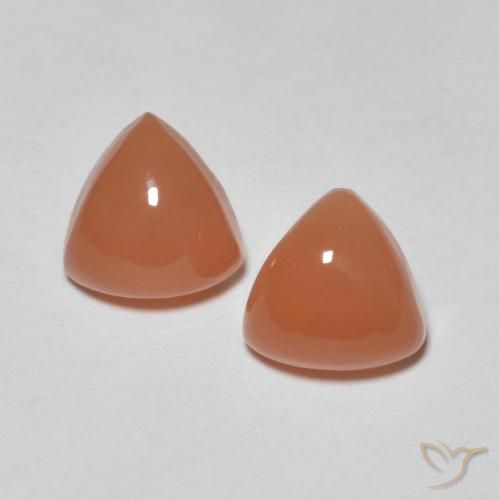 1.57ctw Natural Reddish Orange Moonstone, Trillion, Translucent