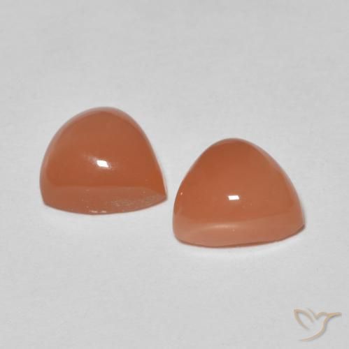 Moonstone Gemstones in 6 x 6 mm (calibrated) Size for Sale, Moonstone Stones in Reddish Orange Color