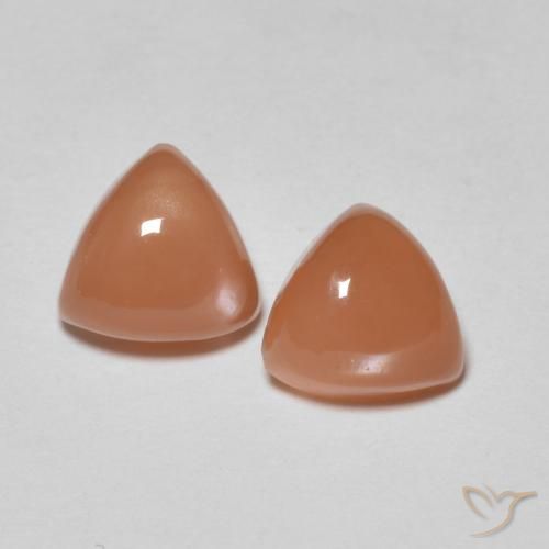 1.73 ct Orange Moonstone, 6.2 x 5.9 mm Trillion Cut From India, Photo A