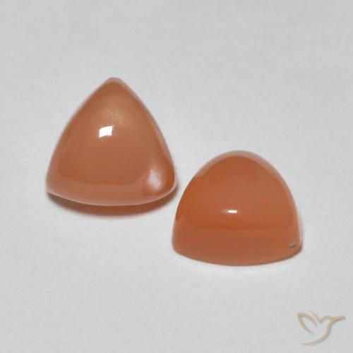 1.73 ctw Orange Moonstone Stones, Natural Moonstone in Trillion Cabochon Shape for Sale