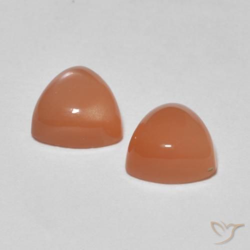 Moonstone Gemstones in 6 x 6 mm (calibrated) Size for Sale, Moonstone Stones in Cantaloupe Orange Color