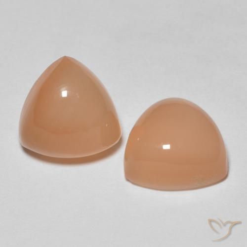 4.18 ctw Orange Moonstone Stones, Natural Moonstone in Trillion Cabochon Shape for Sale