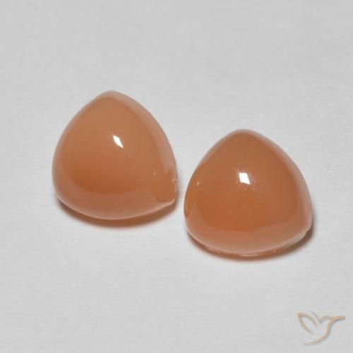 1.76ctw Natural Light Orange Moonstone, Trillion, Translucent