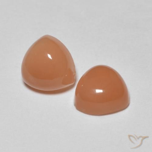 1.76 ctw Orange Moonstone Stones, Natural Moonstone in Trillion Cabochon Shape for Sale