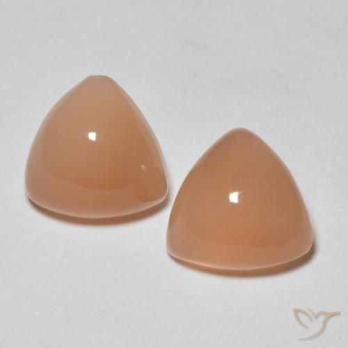 3.57 ct Orange Moonstone, 8.2 x 8 mm Trillion Cut From India, Photo A