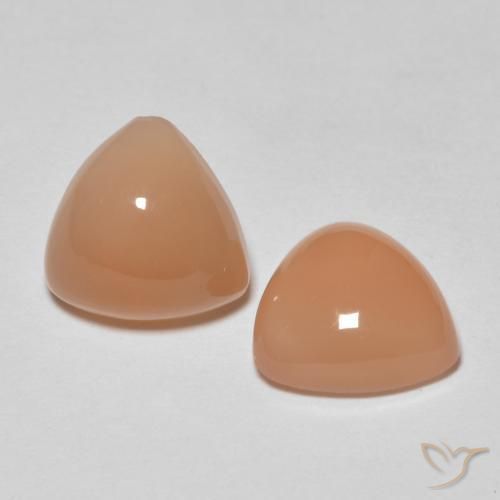 3.57 ctw Orange Moonstone Stones, Natural Moonstone in Trillion Cabochon Shape for Sale