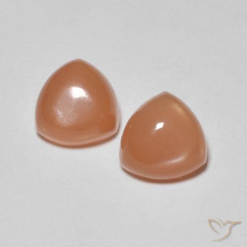 1.58ctw Natural Light Reddish Orange Moonstone, Trillion, Translucent