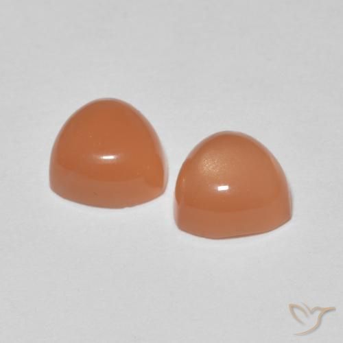 Moonstone Gemstones in 6 x 6 mm (calibrated) Size for Sale, Moonstone Stones in Light Reddish Orange Color