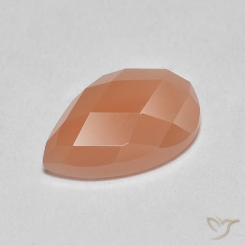 1.06ct Natural Cantaloupe Orange Moonstone, Pear Shape, Translucent