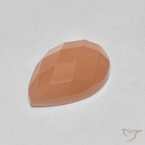0.97ct Natural Cantaloupe Orange Moonstone, Pear Shape, Translucent
