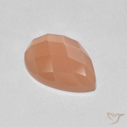 0.97 ct Orange Moonstone Stone, Natural Moonstone in Pear Rose-Cut Shape for Sale